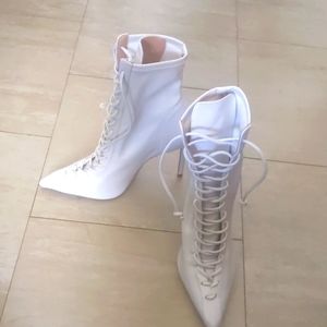 White Leather boots